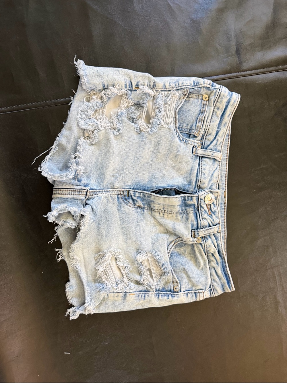 American Eagle Outfitters Light Wash Distressed Denim Shorts